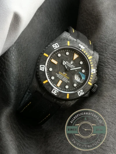 Replica Submariner Carbon Black Nylon Strap VS3135 - Budget Luxury Replica Watch