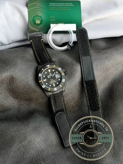 Replica Submariner Carbon Black Nylon Strap VS3135 - Best Quality Replica Watch