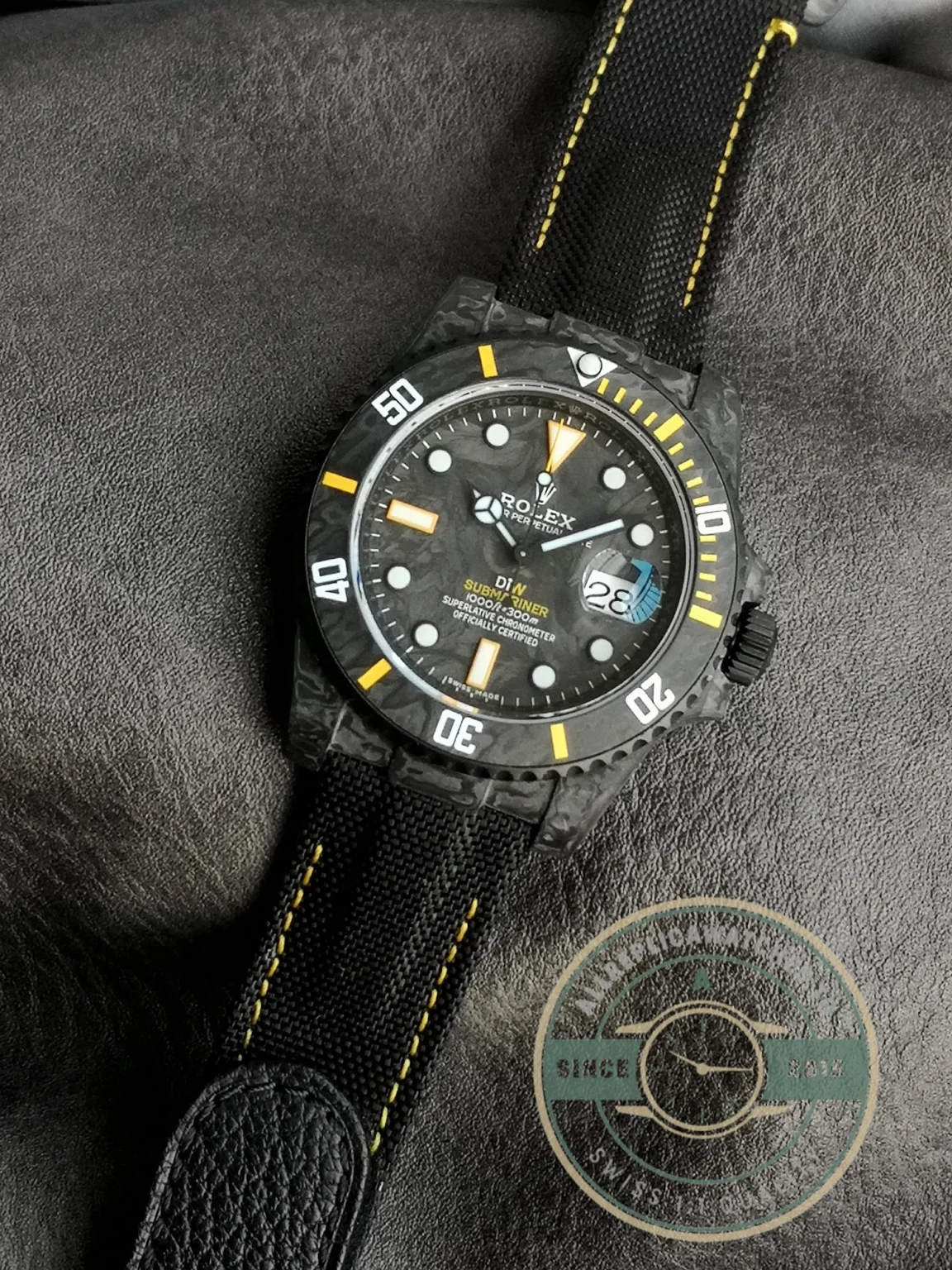 Replica Submariner Carbon Black Nylon Strap VS3135 - Budget Luxury Replica Watch