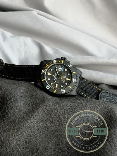 Replica Submariner Carbon Black Nylon Strap VS3135 - High-Grade Replica Watch