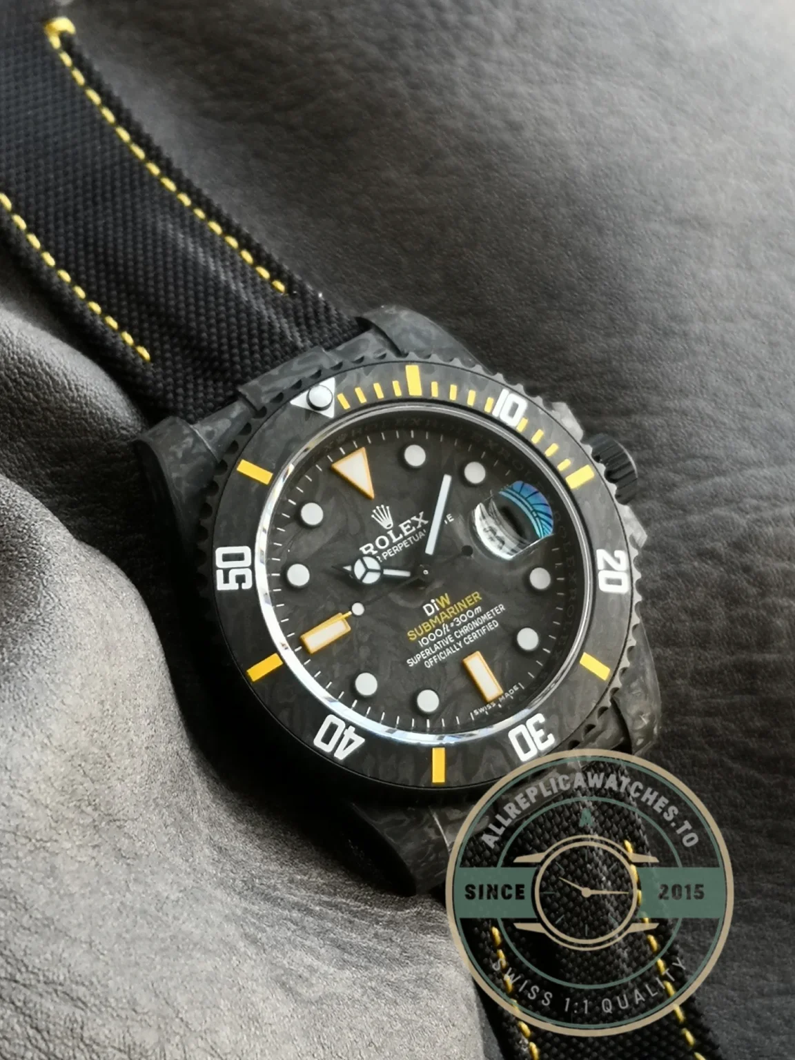 Replica Submariner Carbon Black Nylon Strap VS3135 - Swiss-Made Clone Watch