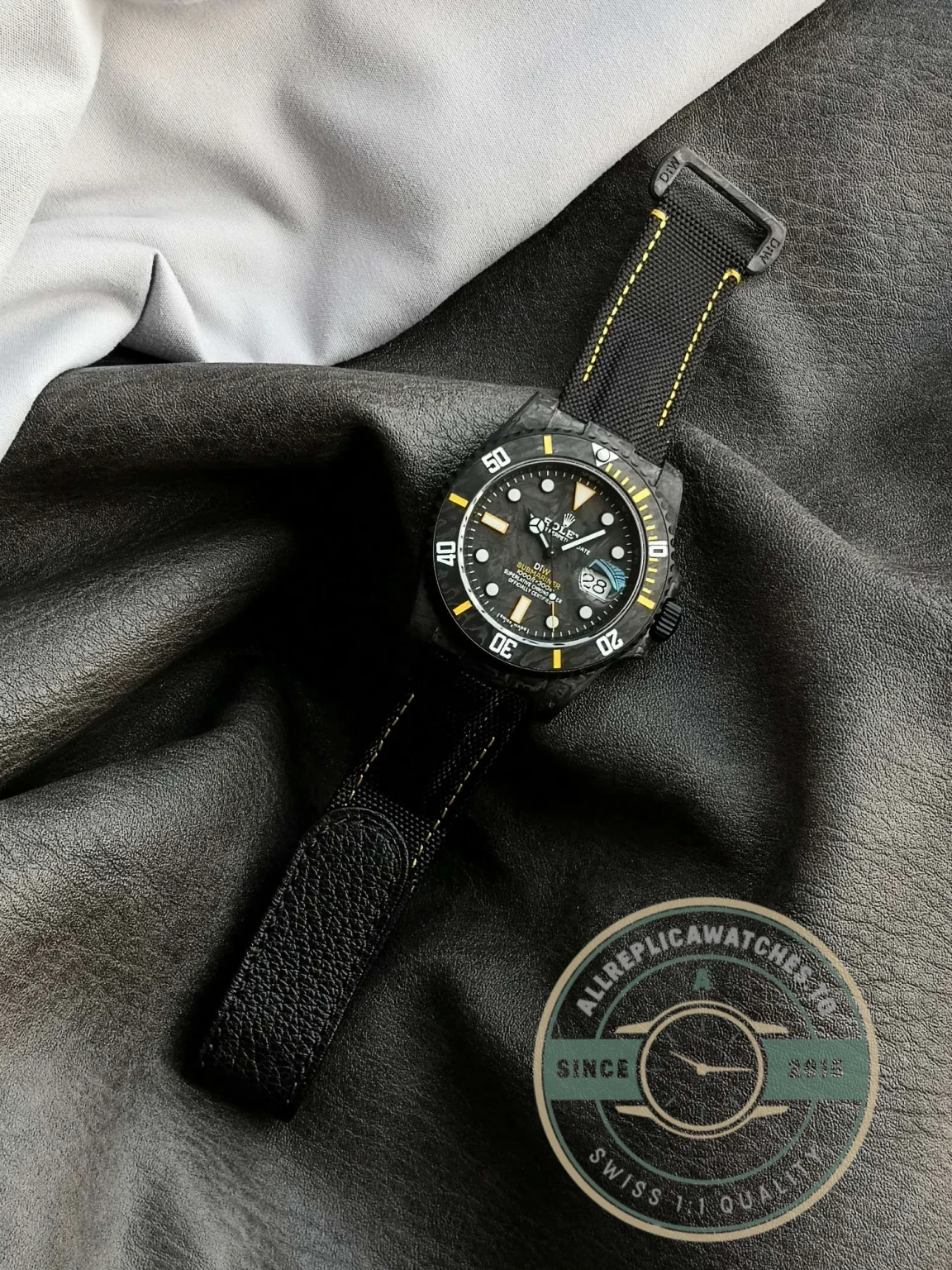 Replica Submariner Carbon Black Nylon Strap VS3135 - Affordable Luxury Replica Timepiece