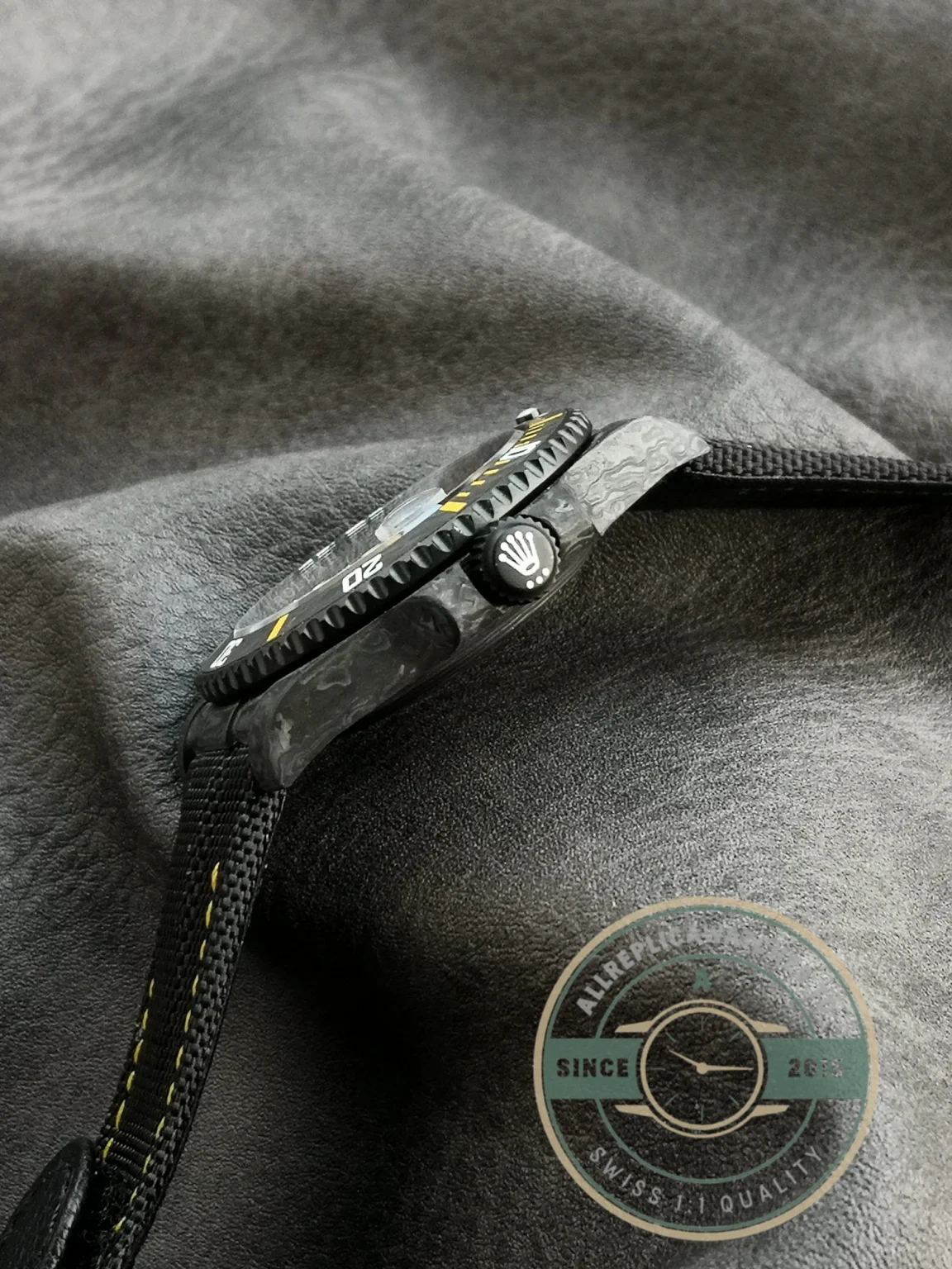 Replica Submariner Carbon Black Nylon Strap VS3135 - Premium Super Clone Watch