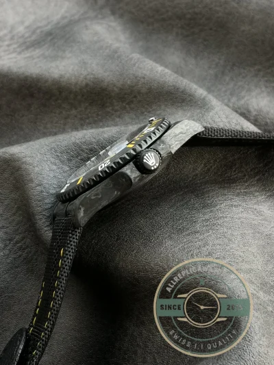 Replica Submariner Carbon Black Nylon Strap VS3135 - Premium Super Clone Watch