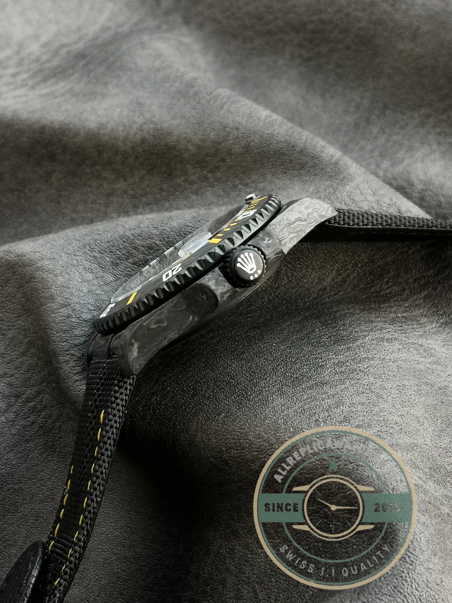 Replica Submariner Carbon Black Nylon Strap VS3135 - Premium Super Clone Watch
