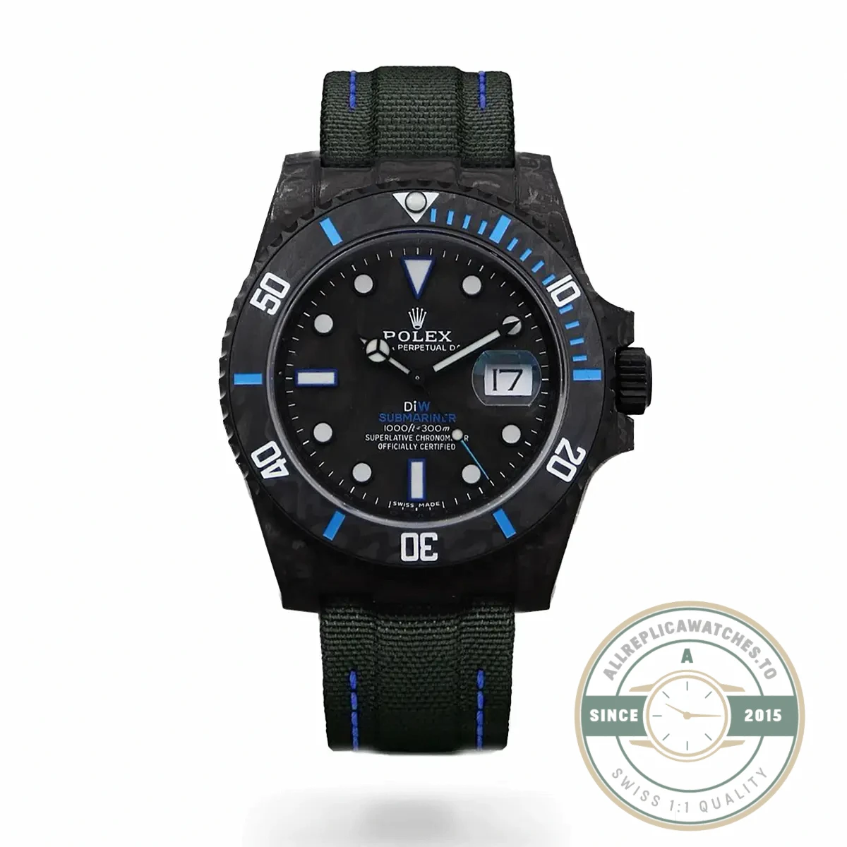 Replica Submariner DIW Carbon Blue on Nylon Strap VS3140 - Swiss-Made Clone Watch