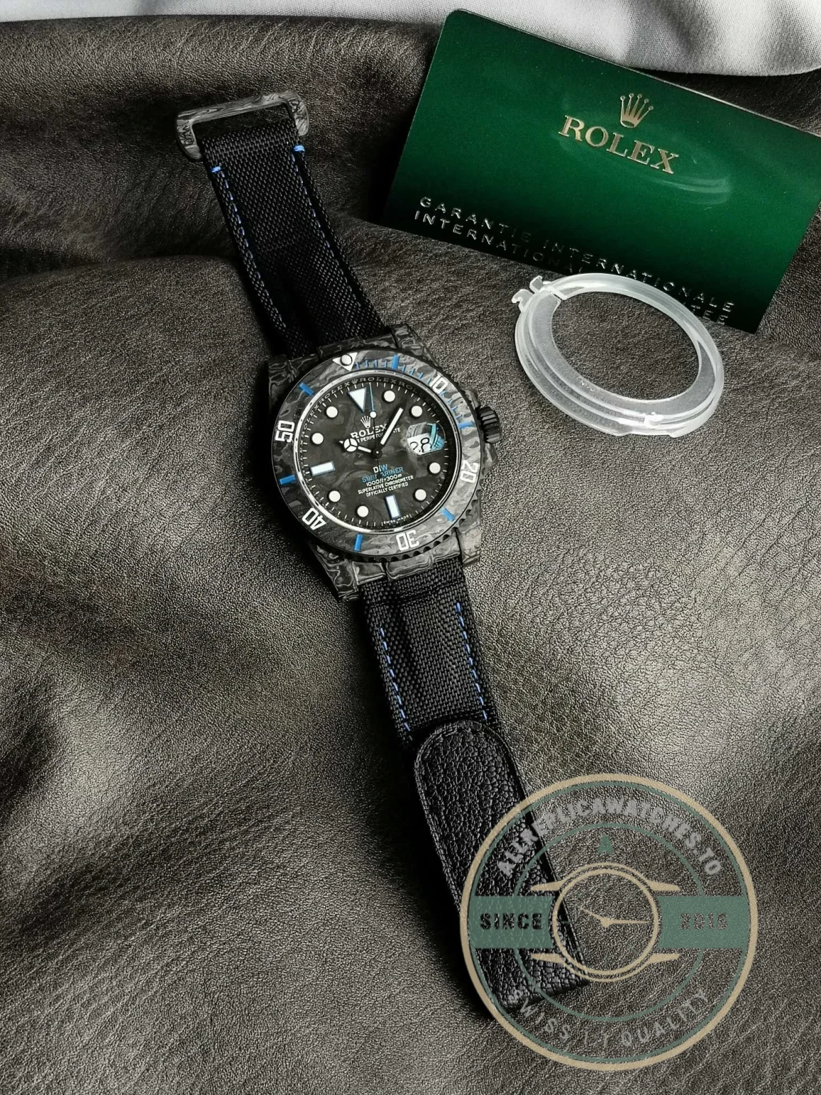 Replica Submariner DIW Carbon Blue on Nylon Strap VS3140 - Swiss Movement Replica Watch