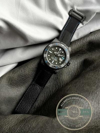 Replica Submariner DIW Carbon Blue on Nylon Strap VS3140 - Factory Super Clone Watch