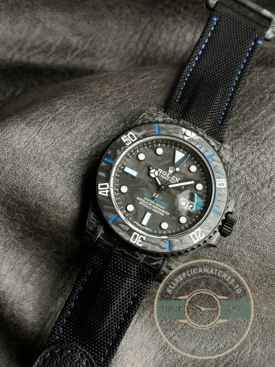 Replica Submariner DIW Carbon Blue on Nylon Strap VS3140 - Luxury Replica Watch