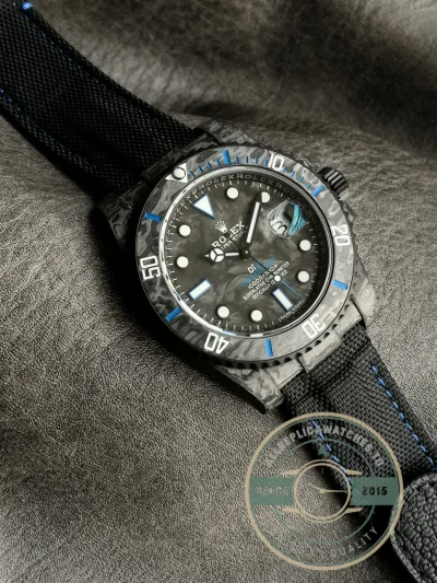 Replica Submariner DIW Carbon Blue on Nylon Strap VS3140 - Affordable Luxury Replica Timepiece