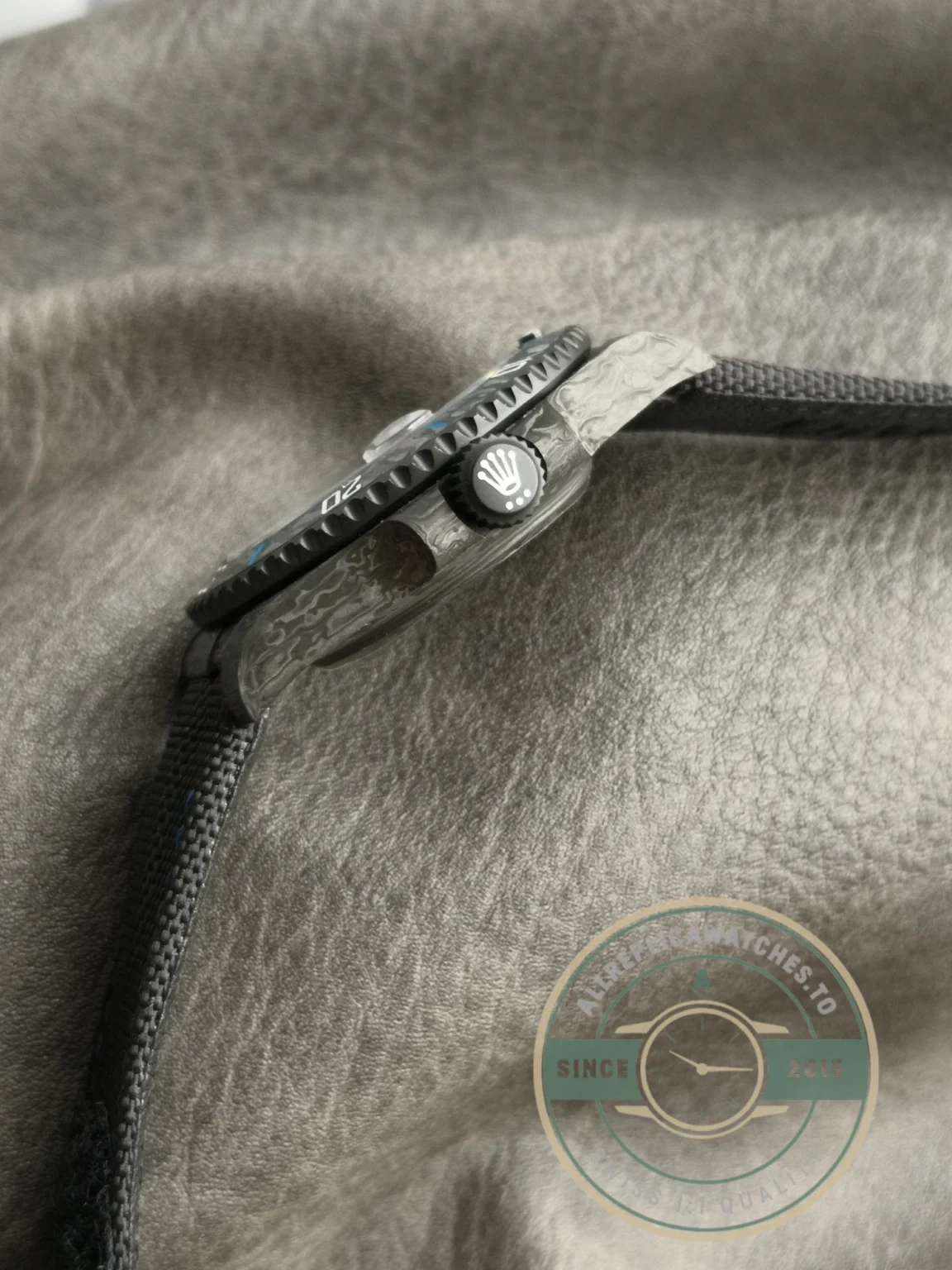 Replica Submariner DIW Carbon Blue on Nylon Strap VS3140 - Best Quality Replica Watch