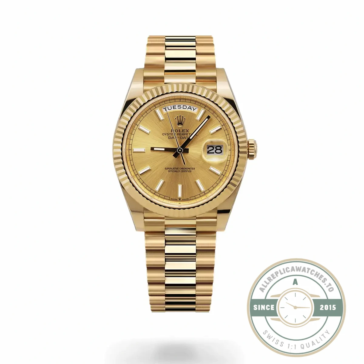 Rolex Day-Date 40mm Champagne Dial 228238 - Best Quality Replica Watch