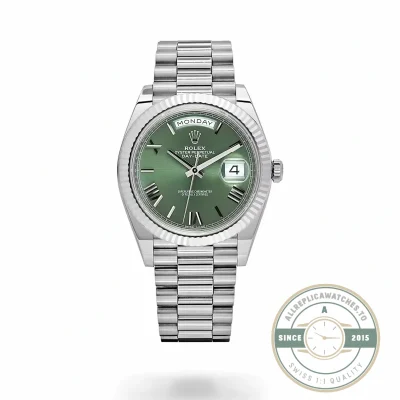 Rolex Day-Date 40mm Olive Green Roman Dial 228239 - Affordable Super Clone Watch