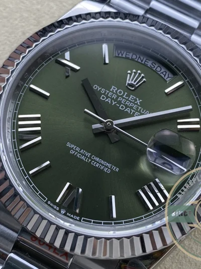 Rolex Day-Date 40mm Olive Green Roman Dial 228239 - Affordable Super Clone Watch