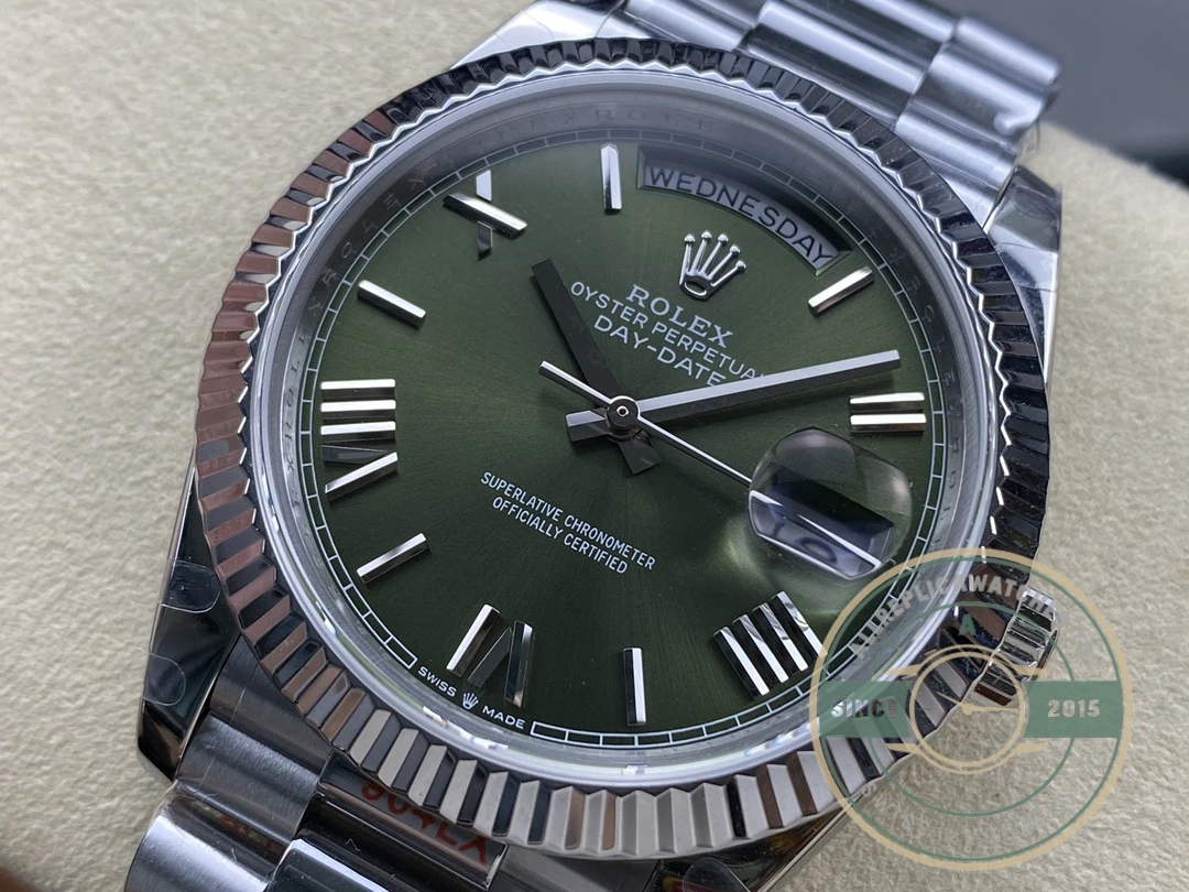 Rolex Day-Date 40mm Olive Green Roman Dial 228239 - Affordable Super Clone Watch