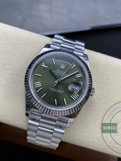 Rolex Day-Date 40mm Olive Green Roman Dial 228239 - Factory Super Clone Watch