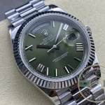 Rolex Day-Date 40mm Olive Green Roman Dial 228239 - Swiss-Made Clone Watch