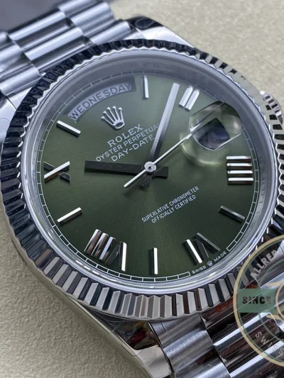 Rolex Day-Date 40mm Olive Green Roman Dial 228239 - Swiss-Made Clone Watch