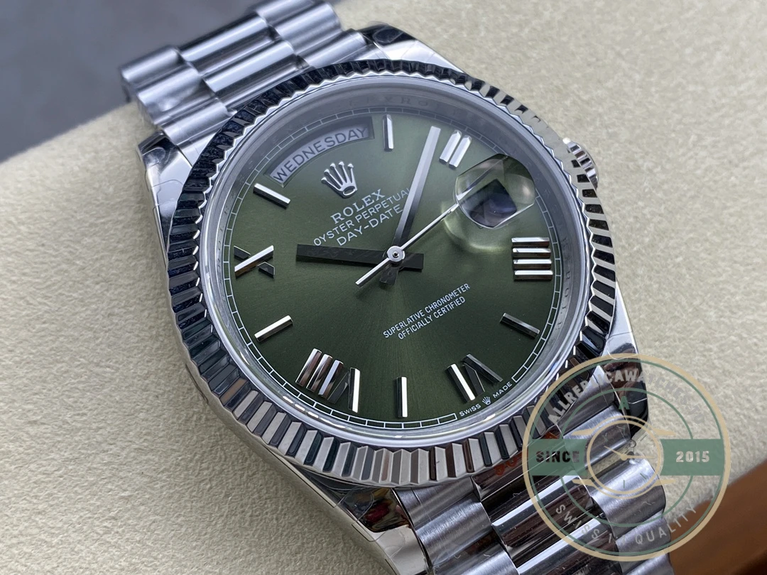 Rolex Day-Date 40mm Olive Green Roman Dial 228239 - Swiss-Made Clone Watch