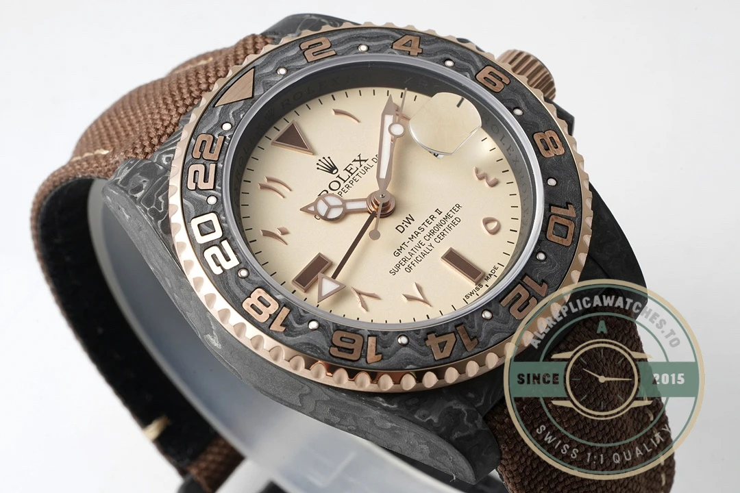 ROLEX GMT-Master II DIW Karbon Sarı Kadranı 40mm - Top-Tier Swiss Replica Watch