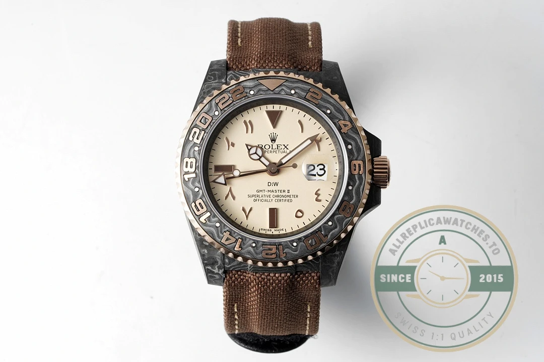 ROLEX GMT-Master II DIW Karbon Sarı Kadranı 40mm - 1:1 Swiss Replica Watch