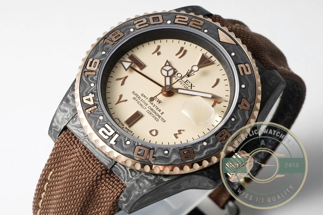 ROLEX GMT-Master II DIW Karbon Sarı Kadranı 40mm - Top-Tier Swiss Replica Watch