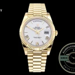 Super Clone Day-Date 40 mm White Dial Yellow Gold M228238-0042 - Swiss-Made Clone Watch
