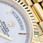 Super Clone Day-Date 40 mm White Dial Yellow Gold M228238-0042 - 1:1 Swiss Replica Watch