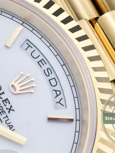 Super Clone Day-Date 40 mm White Dial Yellow Gold M228238-0042 - 1:1 Swiss Replica Watch