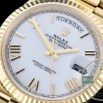 Super Clone Day-Date 40 mm White Dial Yellow Gold M228238-0042 - Best Quality Replica Watch