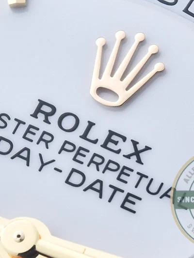 Super Clone Day-Date 40 mm White Dial Yellow Gold M228238-0042 - Top-Tier Swiss Replica Watch