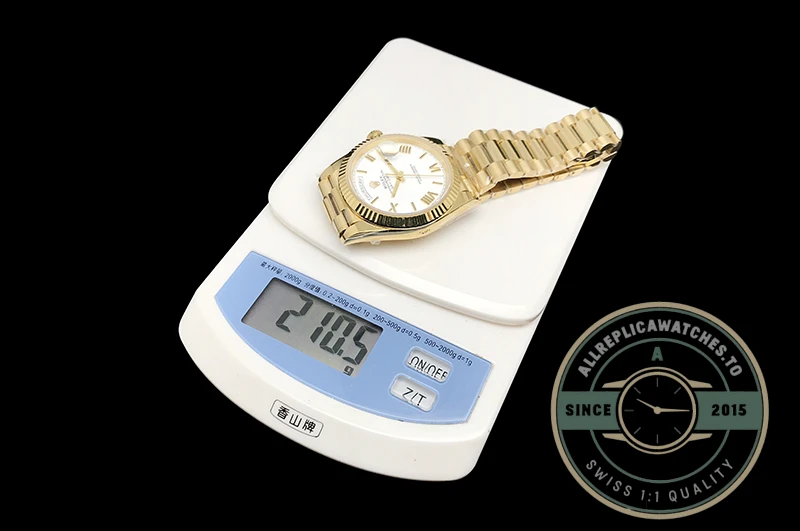 Super Clone Day-Date 40 mm White Dial Yellow Gold M228238-0042 - Budget Luxury Replica Watch