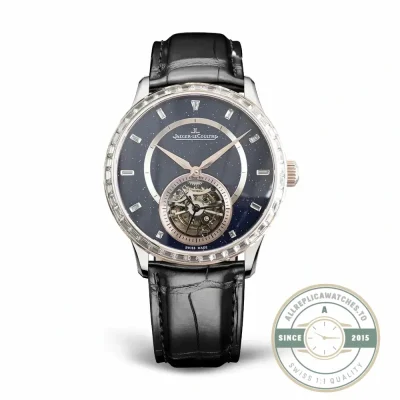 JLC Master Ultra Thin Tourbillon replica, front view of the 40 mm white gold case