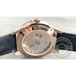 Sapphire crystal over the hours, minutes and tourbillon display of the JLC clone