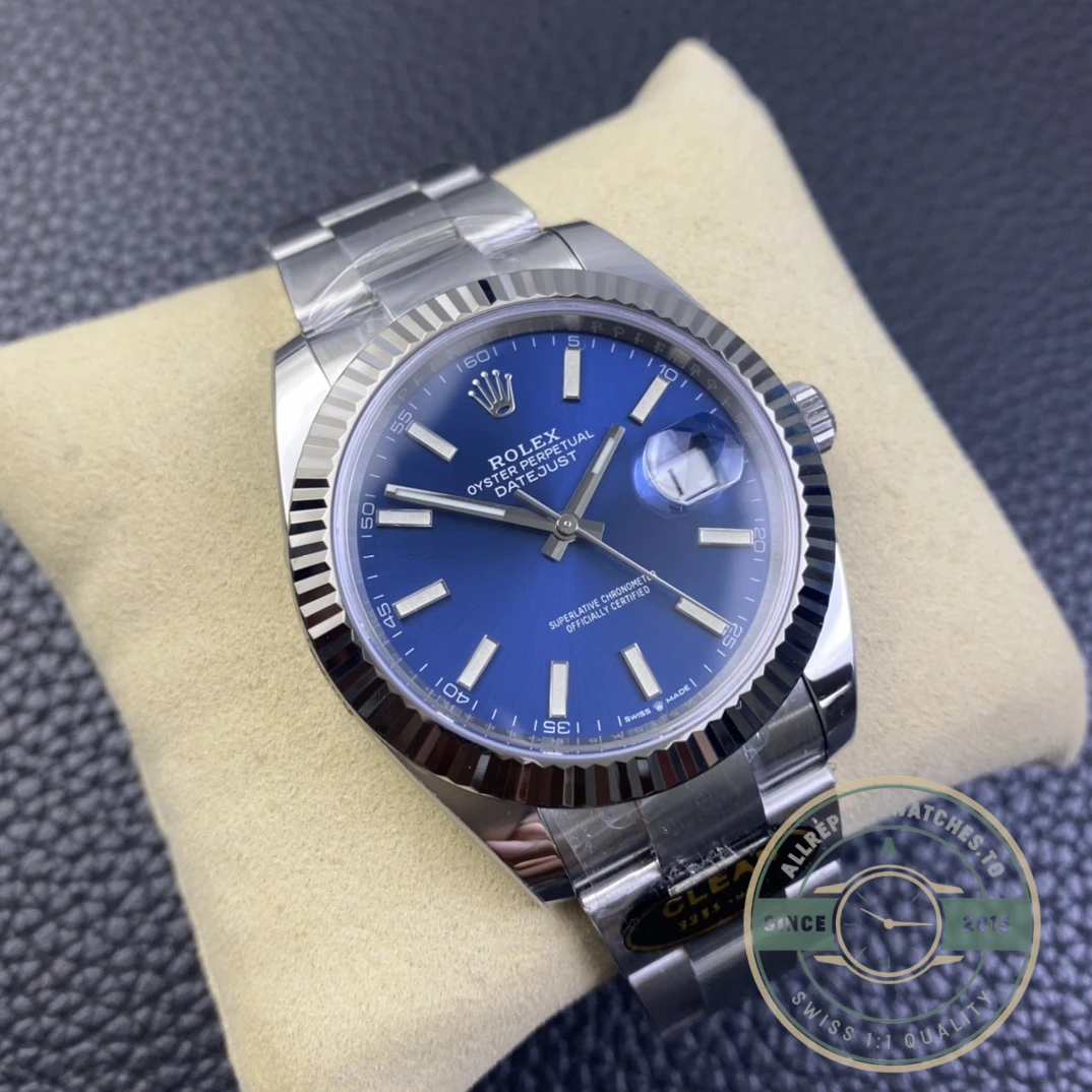 Super Clone Rolex Datejust 41mm 126334 Oyster Blue Dial - 1:1 Swiss Replica Watch