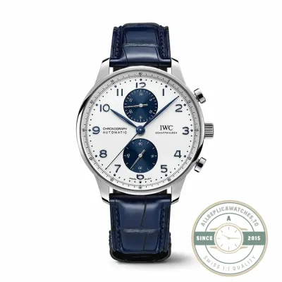 Portugieser Chronograph IW371620 super clone with a silver opaline dial