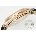 Black alligator strap with pin buckle fitted to the rose gold Q1372510 super clone