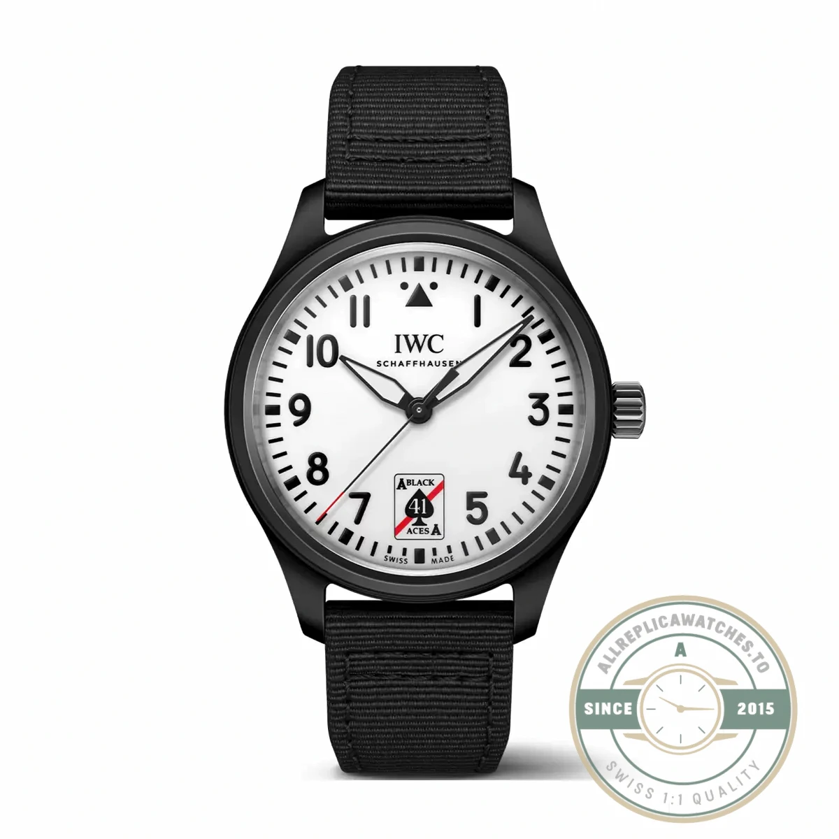 Superclone Pilot’s Black Aces White Dial Ceramic IW326905 - Affordable Super Clone Watch