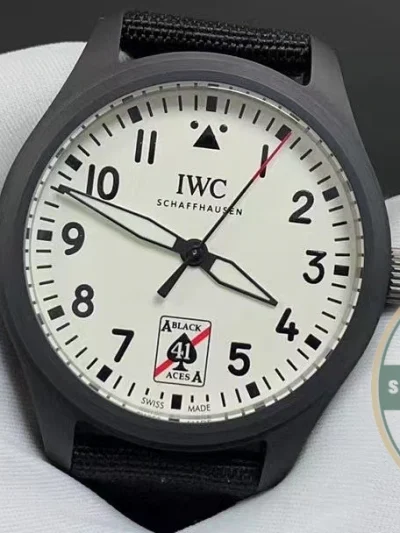 Superclone Pilot’s Black Aces White Dial Ceramic IW326905 - 1:1 Swiss Replica Watch