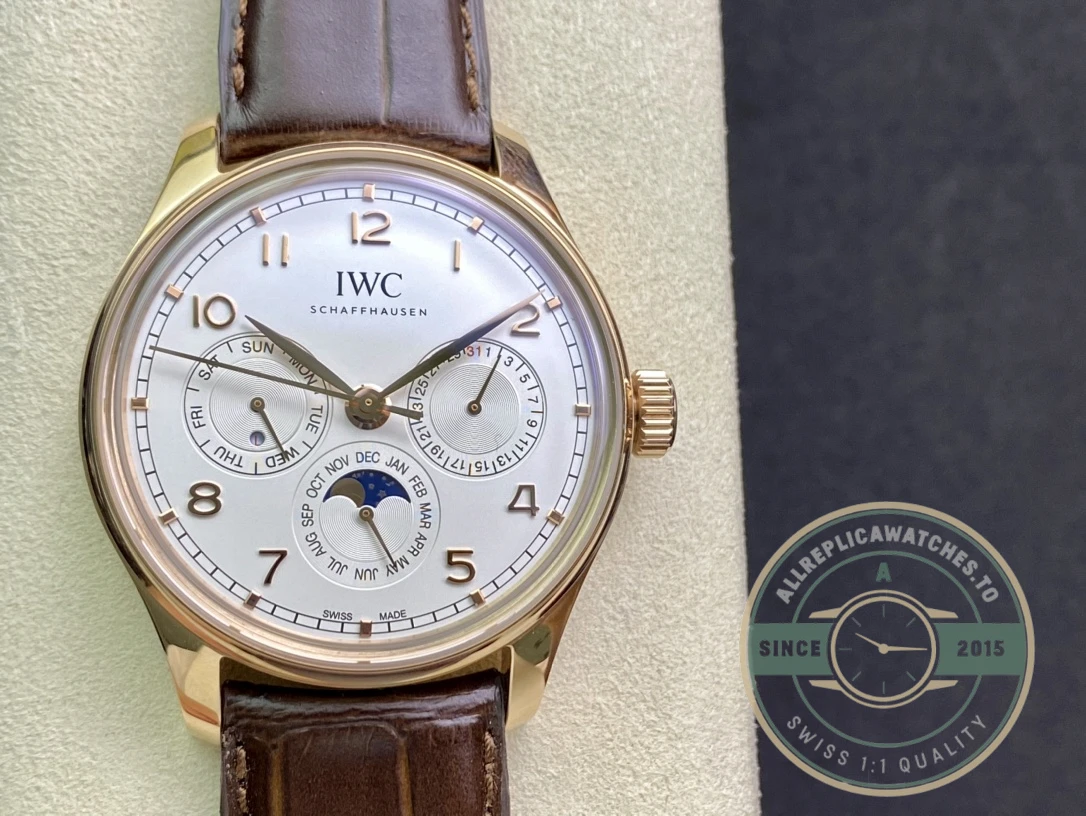 Superclone Portugieser Perpetual 42mm Rose Gold IW344202 - Swiss Movement Replica Watch