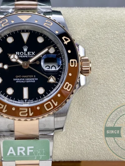 Superclone Rolex GMT-Master II 40mm Gold Steel 126711CHNR Root Beer - High-Grade Replica Watch