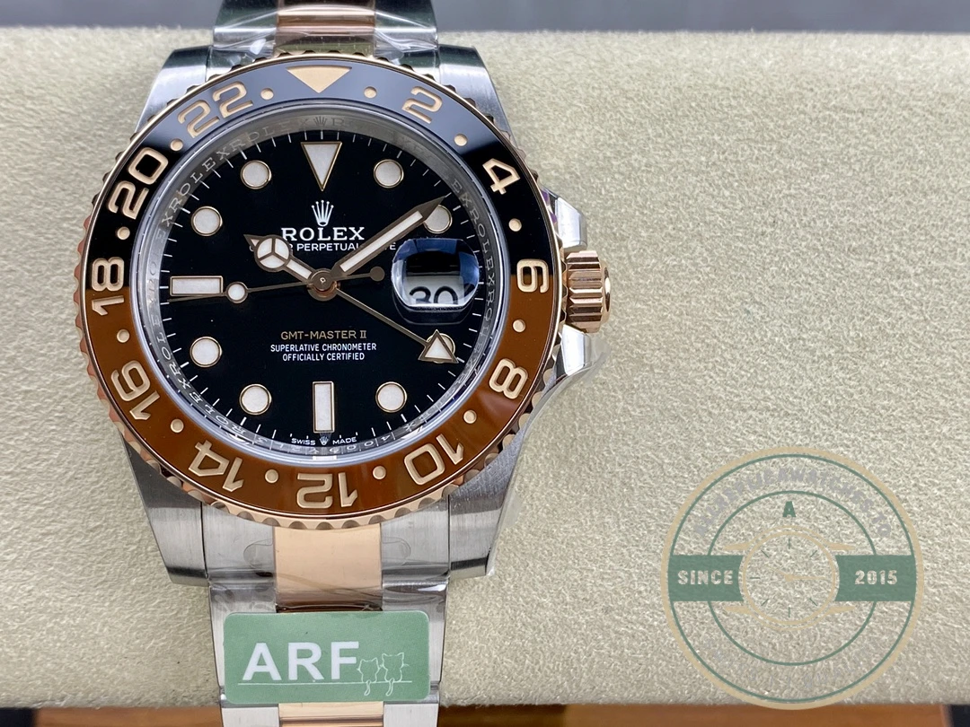 Superclone Rolex GMT-Master II 40mm Gold Steel 126711CHNR Root Beer - High-Grade Replica Watch