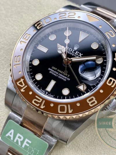Superclone Rolex GMT-Master II 40mm Gold Steel 126711CHNR Root Beer - Swiss Movement Replica Watch