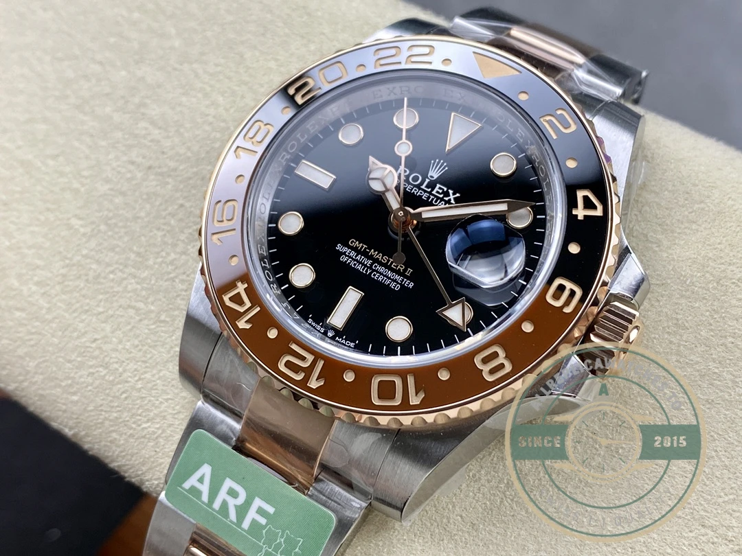 Superclone Rolex GMT-Master II 40mm Gold Steel 126711CHNR Root Beer - Swiss Movement Replica Watch