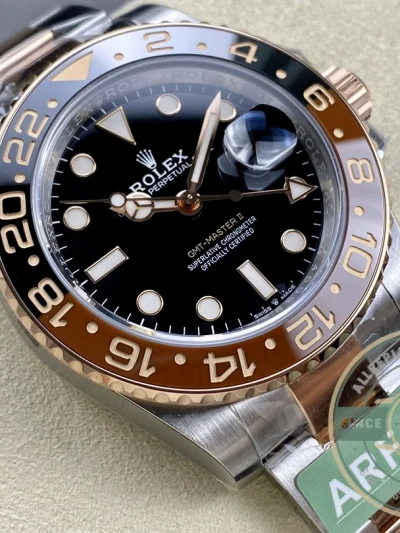 Superclone Rolex GMT-Master II 40mm Gold Steel 126711CHNR Root Beer - Luxury Replica Watch