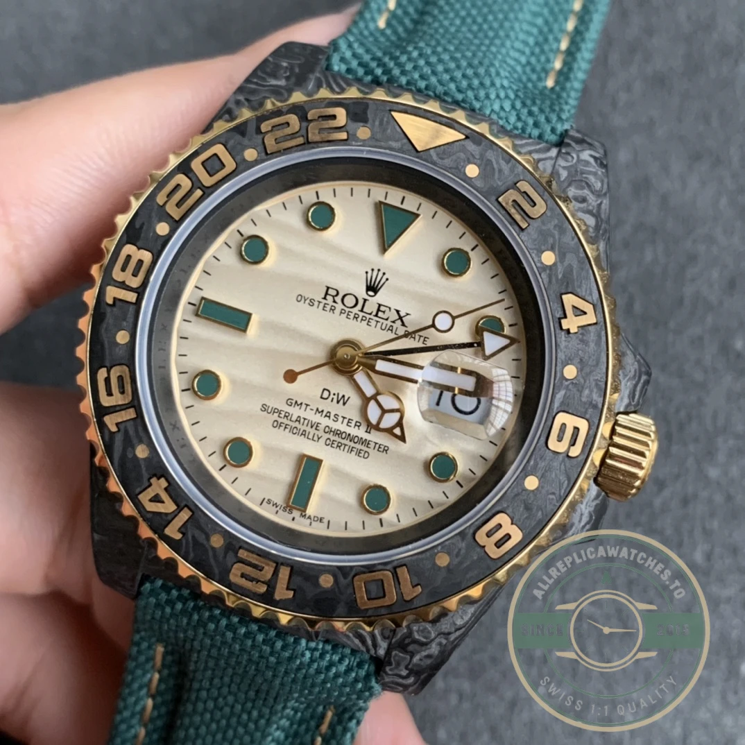 Superclone Rolex GMT-MASTER II-Carbon Fiber-Yellow Grey - 1:1 Swiss Replica Watch