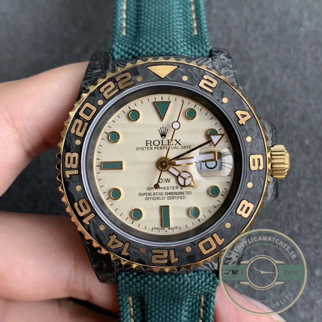Superclone Rolex GMT-MASTER II-Carbon Fiber-Yellow Grey - High-Grade Replica Watch