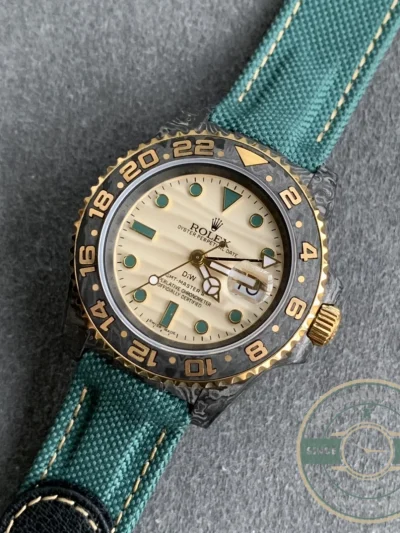 Superclone Rolex GMT-MASTER II-Carbon Fiber-Yellow Grey - Swiss Movement Replica Watch