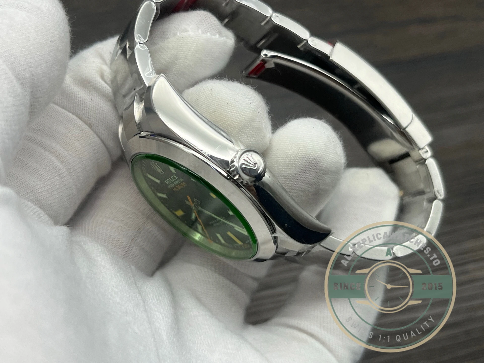 Super Clone Rolex Milgauss 116400GV Black Green Sapphire