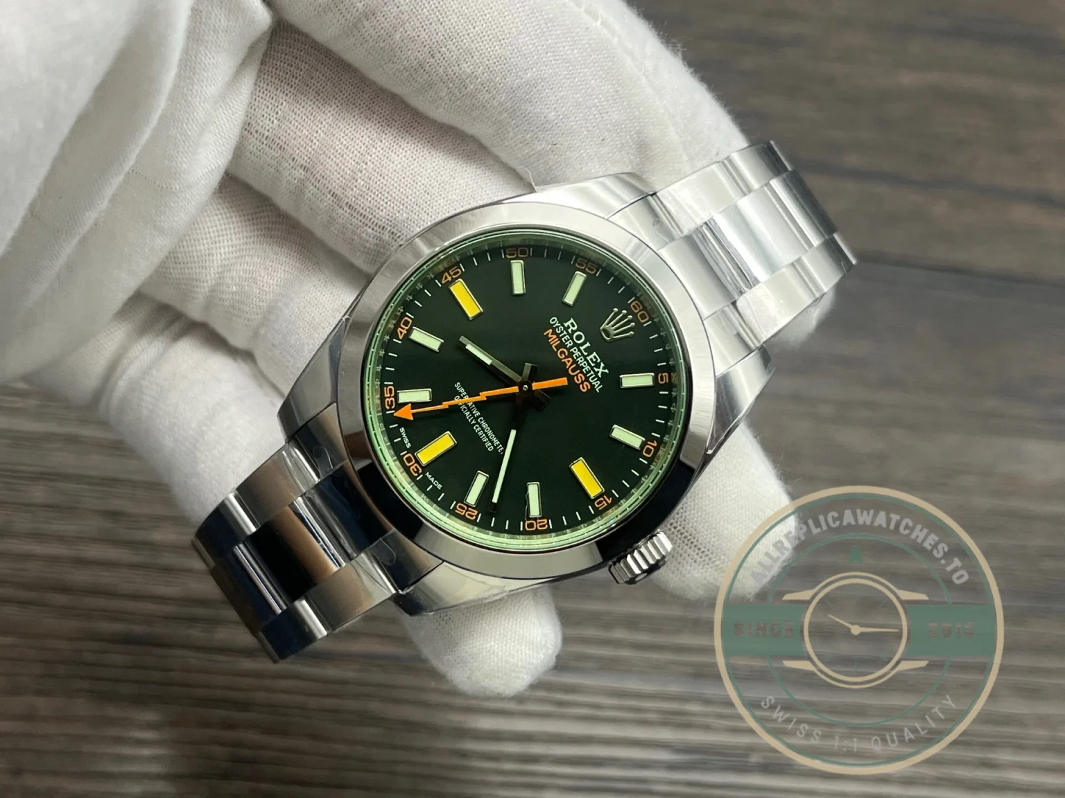 Superclone Rolex Milgauss 116400GV Black Dial Green Sapphire 40mm - Affordable Luxury Replica Timepiece